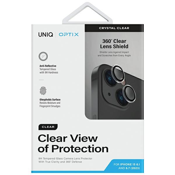 Защитное стекло для камеры Uniq Optix для iPhone 15 / 15 Plus, прозрачное