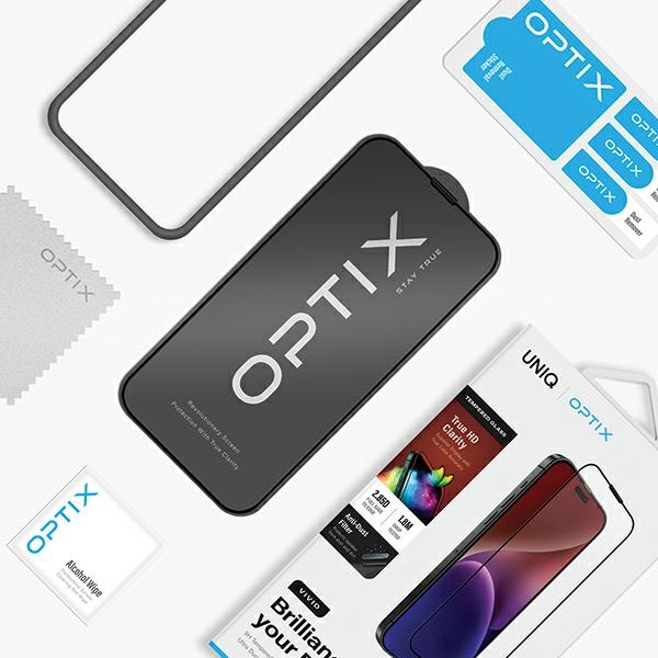 Uniq Optix Vivid stikls iPhone 15 Plus / 14 Pro Max ar aplikatoru | glass for with applicator