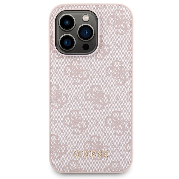 Apple iPhone 14 Pro 6.1\'\' Guess 4G Metal Logo + 5000mAh MagSafe Power Bank Case Cover, Pink | Telefona Maciņš Vāks...