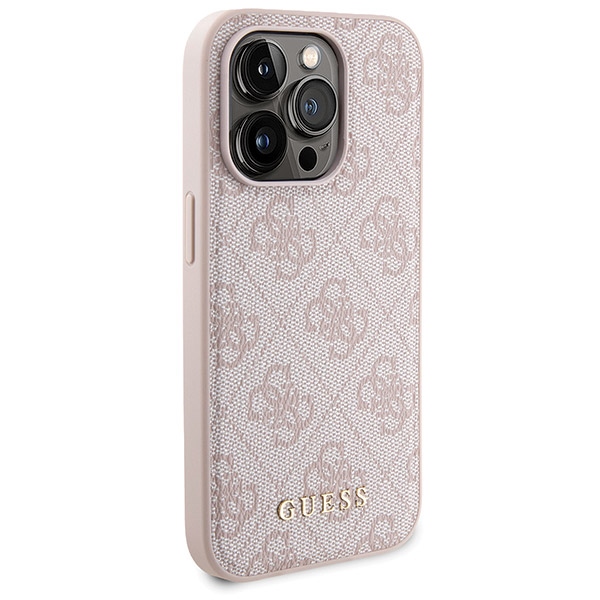 Apple iPhone 14 Pro 6.1\'\' Guess 4G Metal Logo + 5000mAh MagSafe Power Bank Case Cover, Pink | Telefona Maciņš Vāks...