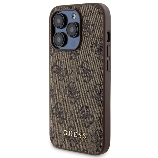 Apple iPhone 15 Pro 6.1\'\' Guess 4G Metal Logo + 5000mAh MagSafe Power Bank Case Cover, Brown