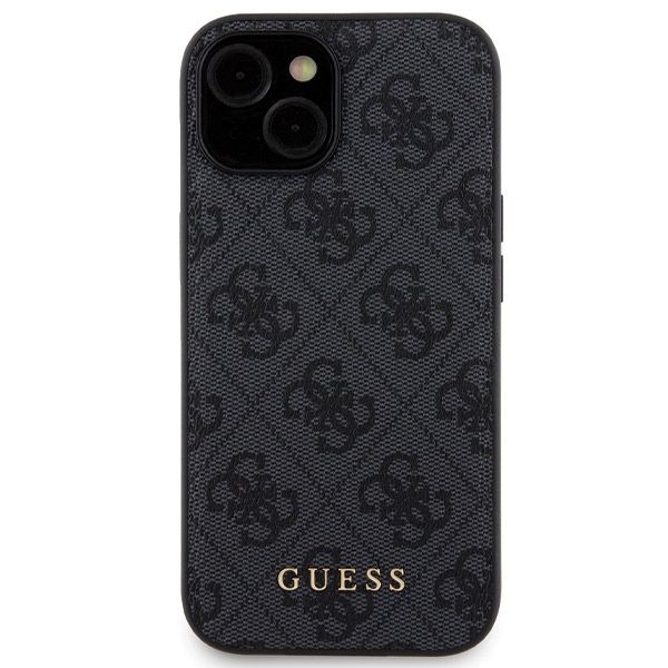 Apple iPhone 15 6.1\'\' Guess 4G Metal Logo + 5000mAh MagSafe Power Bank Case Cover, Black | Telefona Maciņš Vāks...