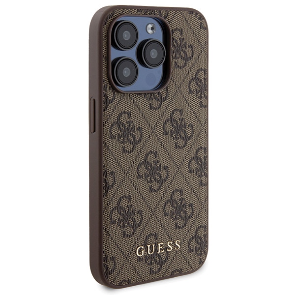 Apple iPhone 15 Pro Max 6.7\'\' Guess 4G Metal Logo + 5000mAh MagSafe Power Bank Case Cover, Brown | Telefona Maciņš...