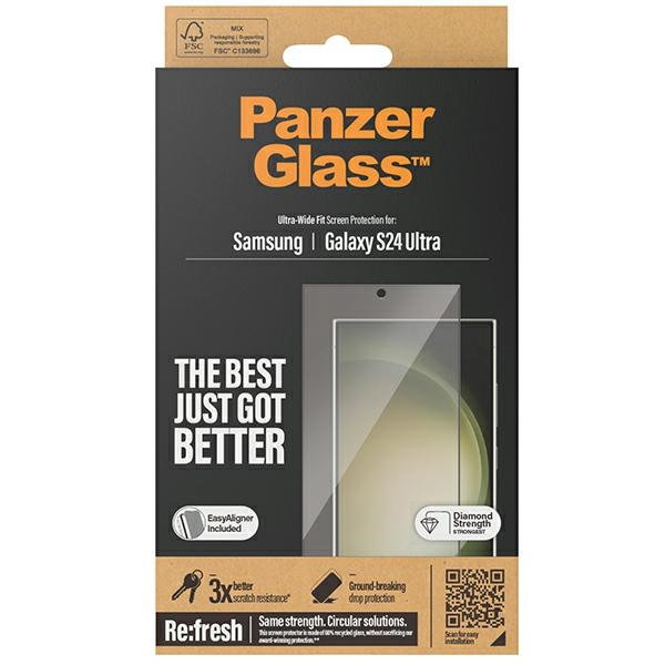 Закаленное стекло PanzerGlass Ultra-Wide Fit с аппликатором для Samsung Galaxy S24 Ultra