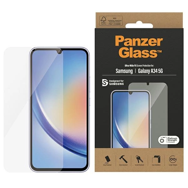 Закаленное стекло PanzerGlass Ultra-Wide Fit для Samsung Galaxy A34 5G