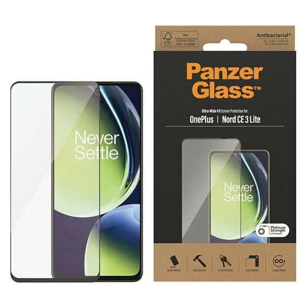 PanzerGlass Ultra-Wide Fit rūdītais stikls uz OnePlus Nord CE 3 Lite | tempered glass on