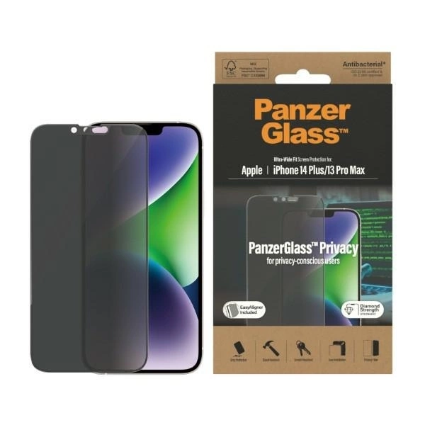 Закаленное стекло PanzerGlass Ultra-Wide Fit с антибактериальным покрытием...
