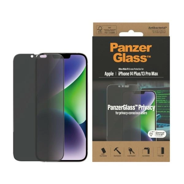 Закаленное стекло PanzerGlass Ultra-Wide Fit с антибактериальной защитой...