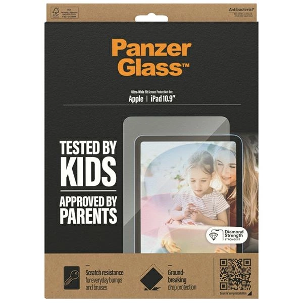 PanzerGlass Ultra-Wide Fit antibacterial tempered glass for iPad 10.9"