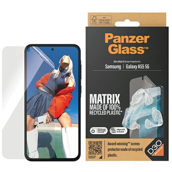 Пленка PanzerGlass Matrix Ultra-Wide Fit с позиционером для Samsung Galaxy A55 5G