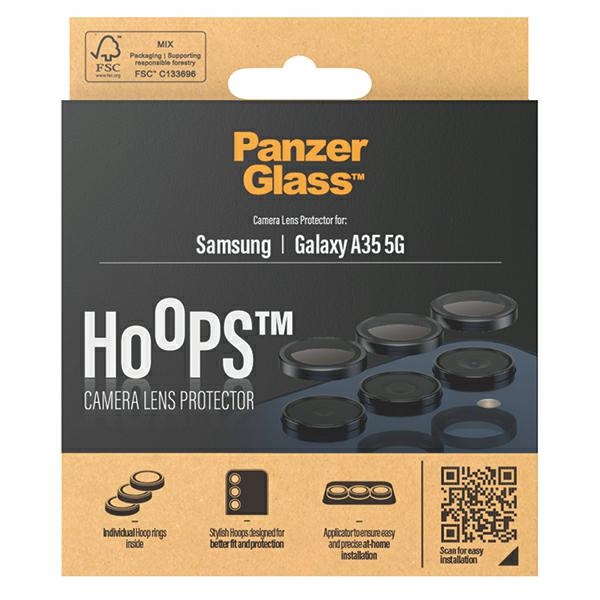 Защита камеры PanzerGlass Hoops для Samsung Galaxy A35 5G - с черной рамкой