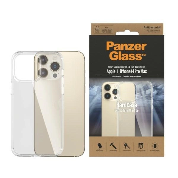 PanzerGlass HardCase antibakteriāls militāri sertificēts apvalks iPhone 14 Pro Max - caurspīdīgs | antibacterial...