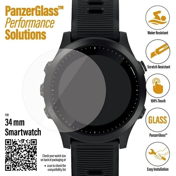 PanzerGlass aizsargstikls priekš Samsung Galaxy Watch 3 34mm / Garmin Forerunner 645 Music Fossil Q Venture Gen 4...