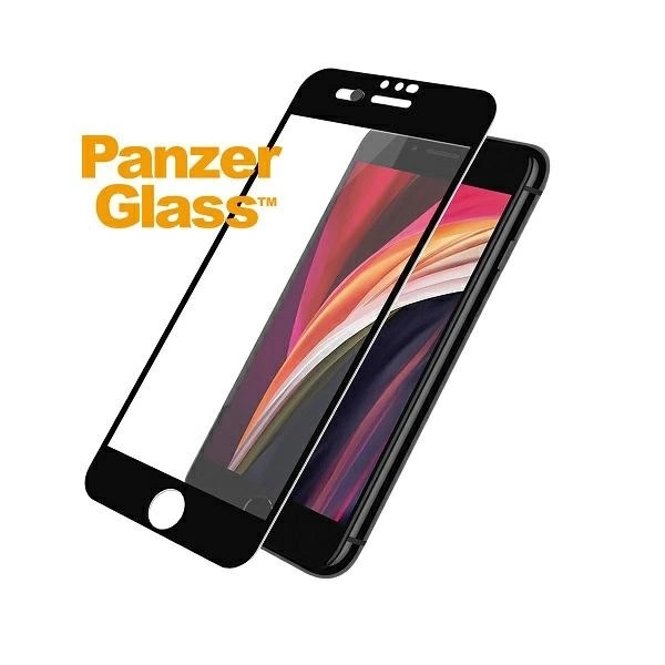 PanzerGlass E2E Super+ tempered glass with camera cover for iPhone 6 / 6s / 7 / 8 / SE 2020 / SE 2022 - with black frame