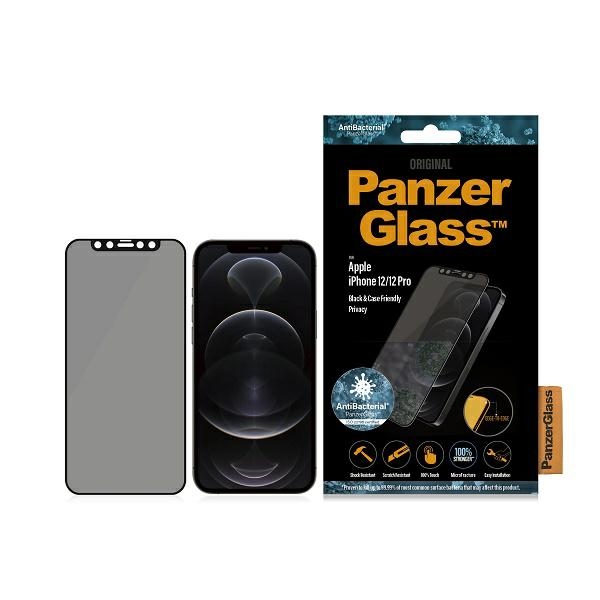 PanzerGlass iPhone 12 / 12 Pro Tempered Glass Privacy, Black Frame
