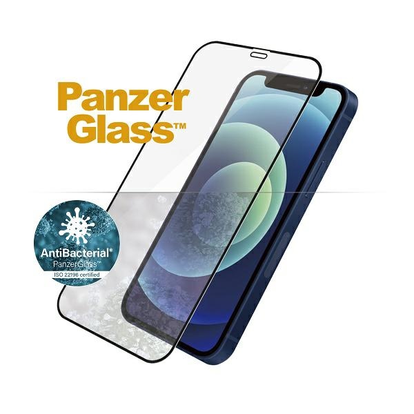 Apple iPhone 12 mini 5.4\'\' PanzerGlass E2E Super+ Microfracture Antibacterial Tempered Glass, Black