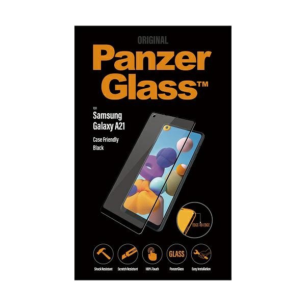 PanzerGlass Samsung Galaxy A21 Tempered Glass Edge-to-Edge, Black Frame