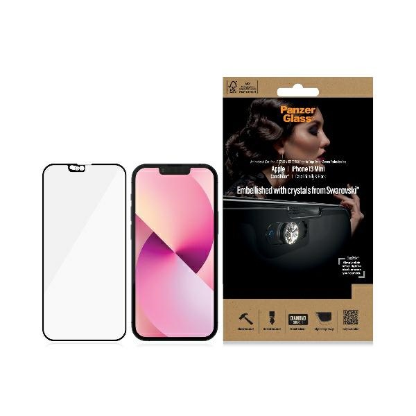 PanzerGlass E2E Screen Protector with Camera Cover for iPhone 13 mini, Black