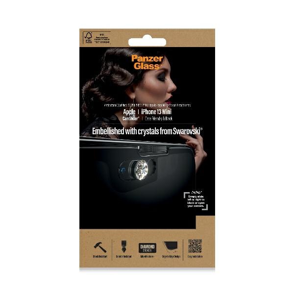 Защитное стекло PanzerGlass E2E со шторкой для камеры iPhone 13 mini, черное