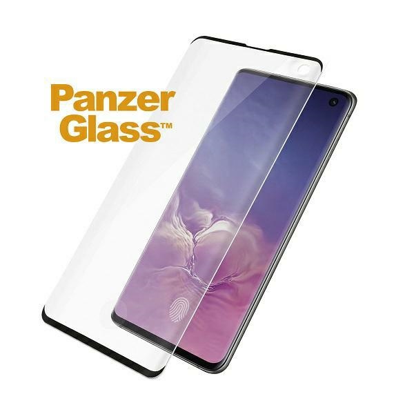 PanzerGlass izliekts Super+ rūdīts stikls Samsung S10 - ar melnu rāmi | Curved tempered glass for with black frame
