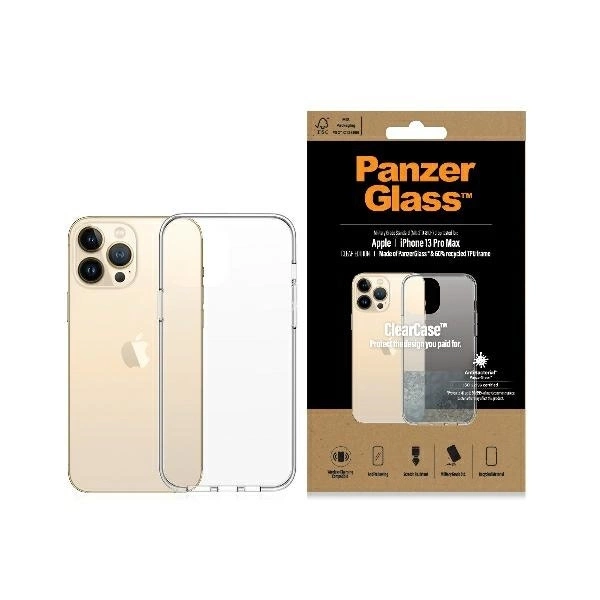 Apple iPhone 13 Pro Max 6.7'' PanzerGlass ClearCase Antibacterial Military Grade Certified Case Cover, Transparent |...