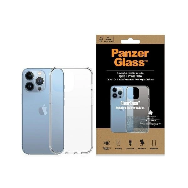 Apple iPhone 13 Pro 6.1'' PanzerGlass ClearCase Antibacterial Military Grade Certified Case Cover, Transparent