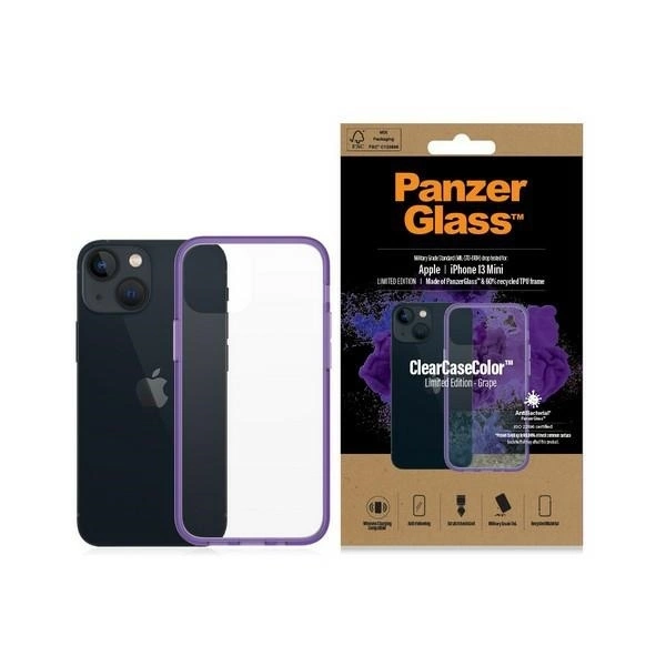 Apple iPhone 13 mini 5.4'' PanzerGlass ClearCase Antibacterial Military Grade Certified Case Cover, Transparent and...