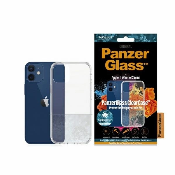 Apple iPhone 12 mini 5.4'' PanzerGlass ClearCase Antibacterial Case Cover, Transparent | Telefona Vāciņš Maciņš...