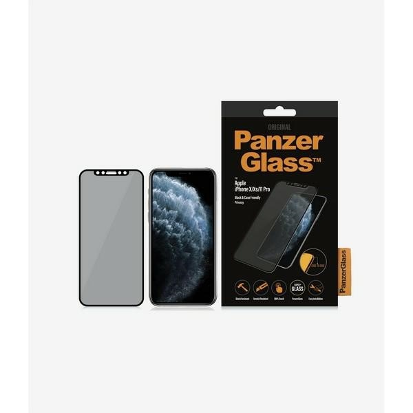 Защитное стекло Panzerglass для iPhone X / XS / 11 Pro, Privacy Super+, черная рамка