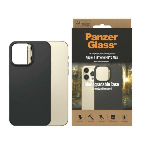 PanzerGlass iPhone 14 Pro Max Case Biodegradable Case, Black