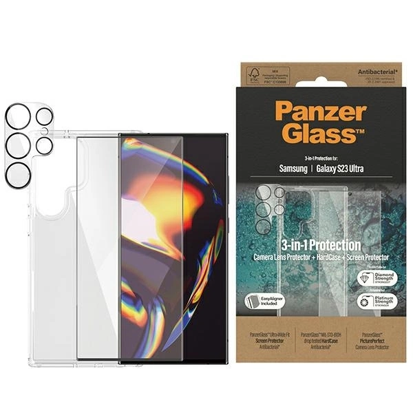 PanzerGlass Bundle 3 в 1 прозрачный чехол + пленка защита камеры для Samsung...