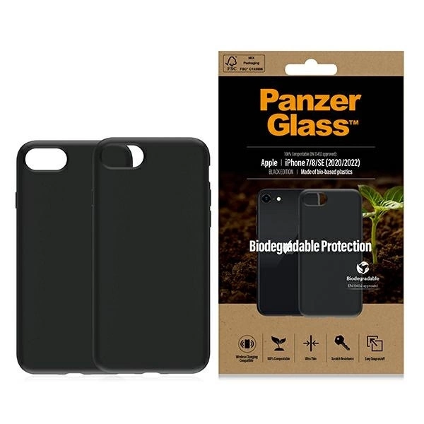 Биоразлагаемый чехол PanzerGlass для iPhone SE 2022 / 2020 7 8 - черный