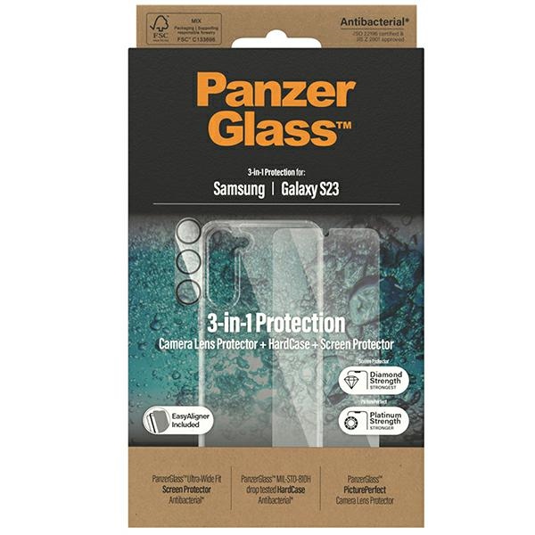 PanzerGlass 3-in-1 Protection Bundle for Samsung Galaxy S23, Transparent