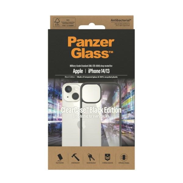PanzerGlass ClearCase for iPhone 14 / 15 / 13, Transparent / Black
