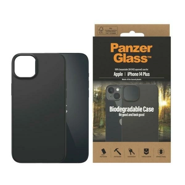PanzerGlass iPhone 14 Plus / 15 Plus vāciņš Biodegradable Case, melns