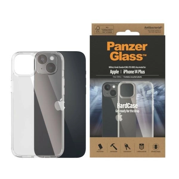 PanzerGlass HardCase antibakteriāls militāri sertificēts apvalks iPhone 14 Plus / 15 - caurspīdīgs | Antibacterial...