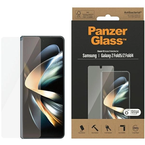 Антибактериальное стекло PanzerGlass Classic Fit для Samsung Galaxy Z Fold 5 / 4