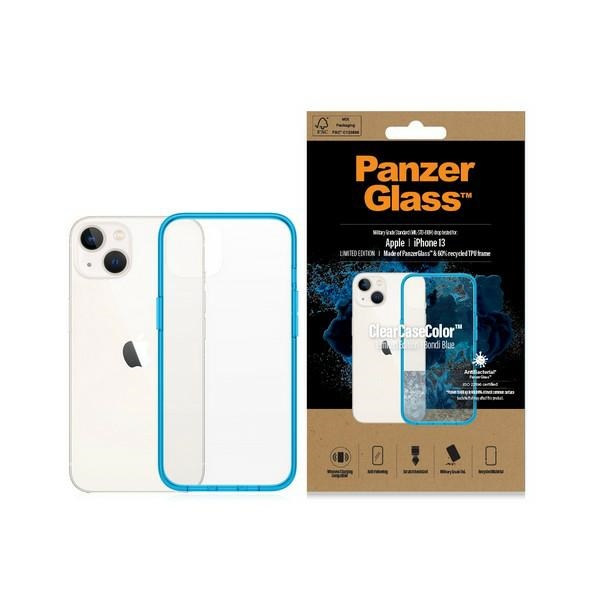 Apple iPhone 13 6.1'' PanzerGlass ClearCase Antibacterial Military Grade Certified Case Cover, Transparent and Blue |...