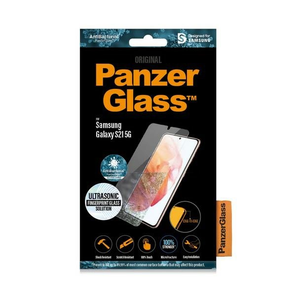 Samsung Galaxy S21 (SM-G991) PanzerGlass E2E Super+ Microfracture Antibacterial Tempered Glass, Black