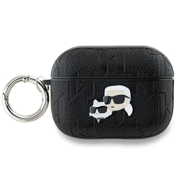 Чехол Karl Lagerfeld для AirPods Pro 2 Monogram Karl & Choupette Head, черный