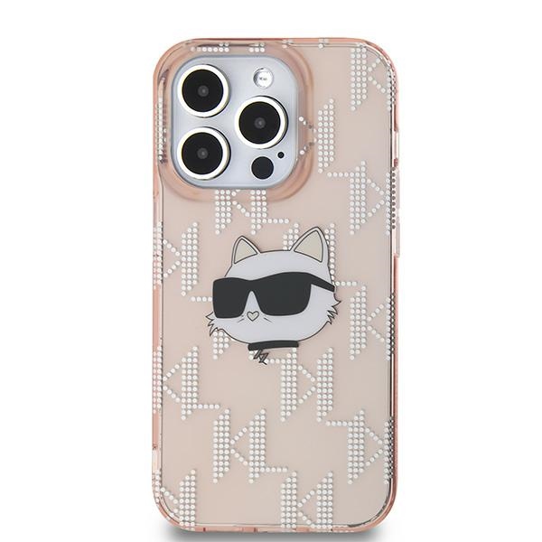 Чехол Karl Lagerfeld для iPhone 14 Pro IML Choupette Head & Monogram, розовый
