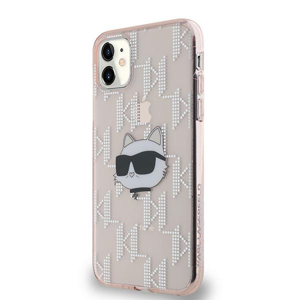 Karl Lagerfeld iPhone 11 / XR vāciņš IML Choupette Head & Monogram, rozā