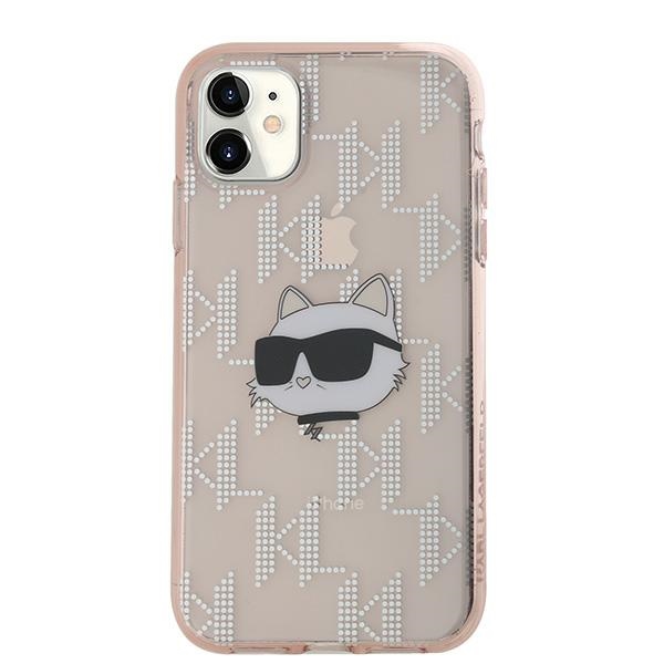 Karl Lagerfeld iPhone 11 / XR vāciņš IML Choupette Head & Monogram, rozā