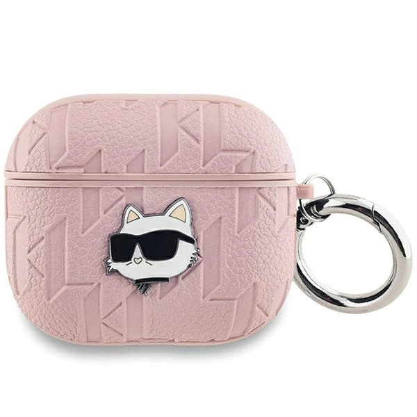 Karl Lagerfeld Monogram Choupette galvas futrālis AirPods 3 - rozā krāsā | Head case for pink
