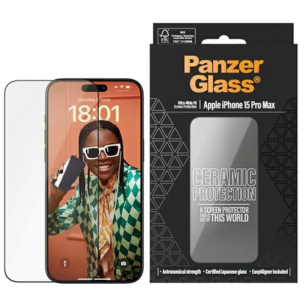 PanzerGlass Ceramic Protection aizsargstikls iPhone 15 Pro Max