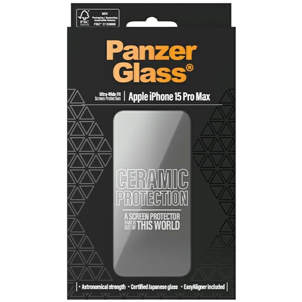 PanzerGlass Ceramic Protection Screen Protector for iPhone 15 Pro Max