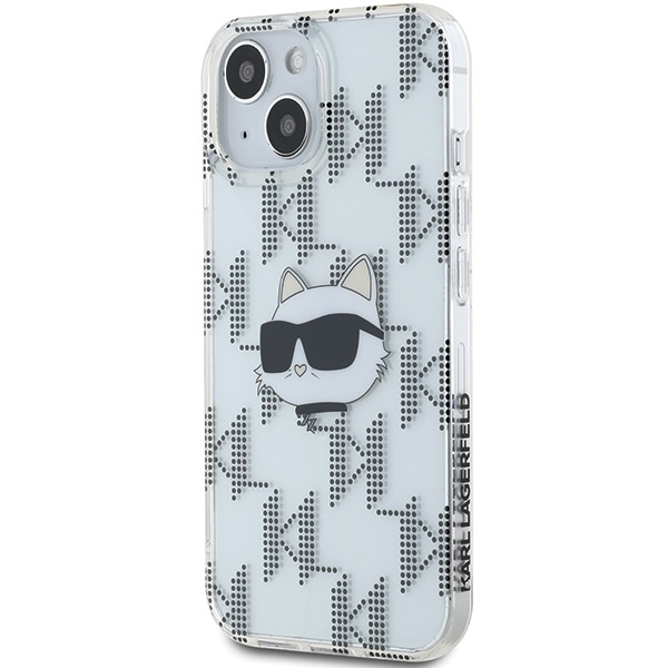 Karl Lagerfeld iPhone 15 / 14 / 13 Case IML Choupette Head & Monogram, Transparent