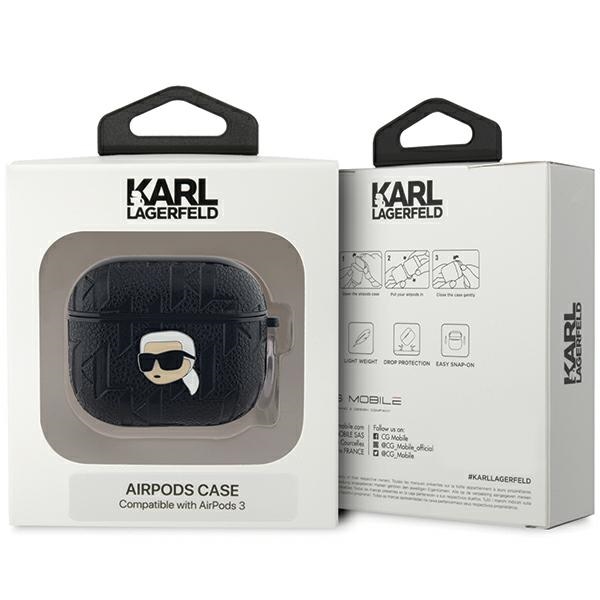 Чехол Karl Lagerfeld для AirPods 3 Monogram Karl Head, черный