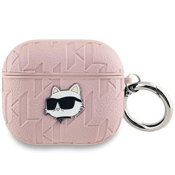 Karl Lagerfeld Monogram Choupette galvas futrālis AirPods Pro 2 - rozā krāsā | Head case for pink