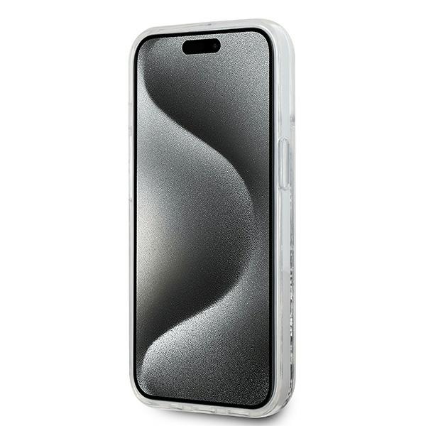 Karl Lagerfeld iPhone 15 Plus / 14 Plus vāciņš Liquid Glitter Choupette, caurspīdīgs